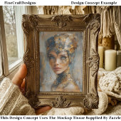 Metalic Vrouw Olieverfschilderij Decoupage Links 1 Tissuepapier