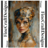 Metalic Vrouw Olieverfschilderij Decoupage Links 1 Tissuepapier