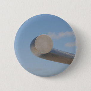 Metalige Blauwe Luchten Ronde Button 5,7 Cm