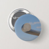 Metalige Blauwe Luchten Ronde Button 5,7 Cm (Voorkant /achterkant)