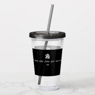 Metalische Magnoliebloem op acryltumbler Acryl Drinkbeker