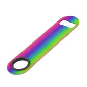 Metalische regenboogbalk speed flessenopener (Voorkant Gekanteld)