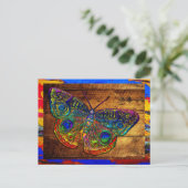 Metalische regenbooglandvlinder briefkaart (Staand voorkant)