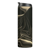 Metalische sepia-golvingen boven donkere achtergro thermosbeker (Geroteerd rechts)