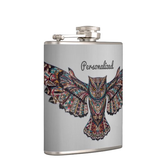 Metalized Owl Art Heupfles (Rechts)