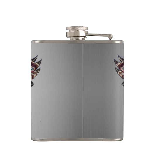 Metalized Owl Art Heupfles (Achterkant)