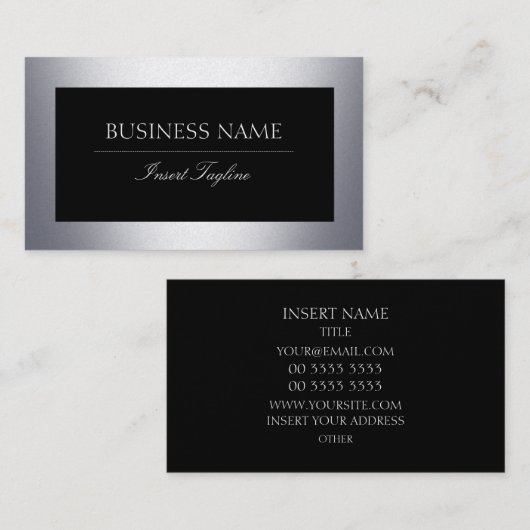 Metall Black Visitekaartje (Voorkant / Achterkant)