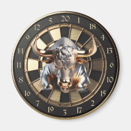 Metall Dartboard mit Bulle - golden Bull Magneet