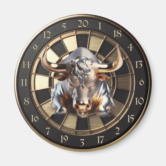 Metall Dartboard mit Bulle - golden Bull Magneet (Voorkant)