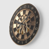Metall Dartboard mit Dartpfeilen Gold Metalleffekt Grote Klok (Hoek)