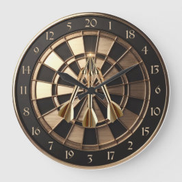 Metall Dartboard mit Dartpfeilen Gold Metalleffekt Grote Klok