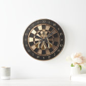 Metall Dartboard mit Dartpfeilen Gold Metalleffekt Grote Klok (Huis)