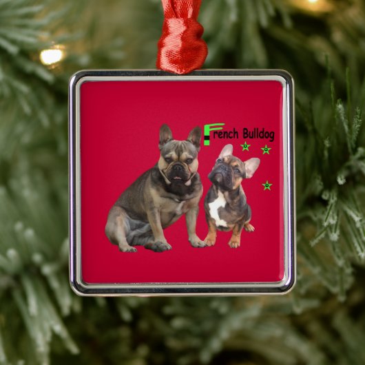 Metall Ornament französische Bulldoggen (Boom)