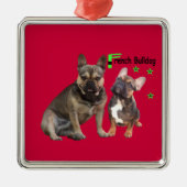 Metall Ornament französische Bulldoggen (Voorkant)