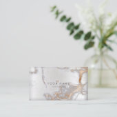 Metalli Roos Gold Copper Marble Appointment Silver Afsprakenkaartje (Staand voorkant)