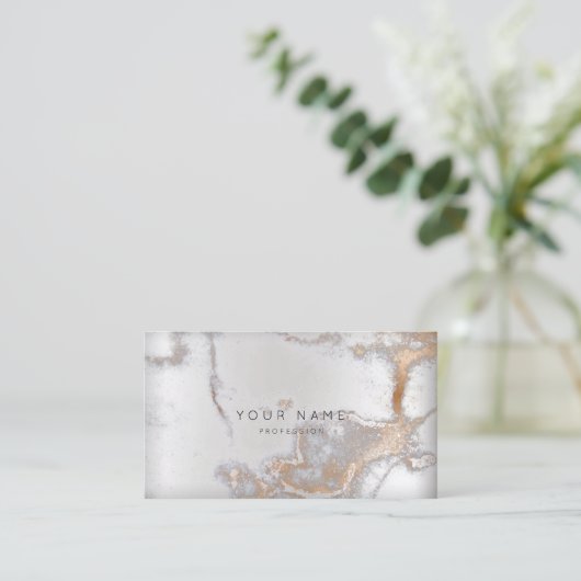 Metalli Roos Gold Copper Marble Appointment Silver Afsprakenkaartje (Staand voorkant)