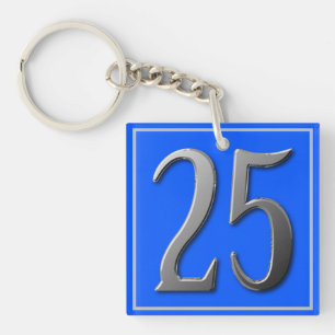 Metallic 25 op Bright Blue Sleutelhanger