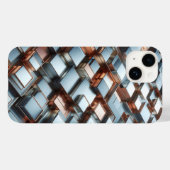 Metallic 3D Block Phone Case - Industrial Silver  (Achterkant (horizontaal))
