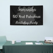 Metallic 3D Silver Flower 50 & Fabulous Banner (Beurs)