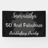 Metallic 3D Silver Flower 50 & Fabulous Banner (Horizontaal)