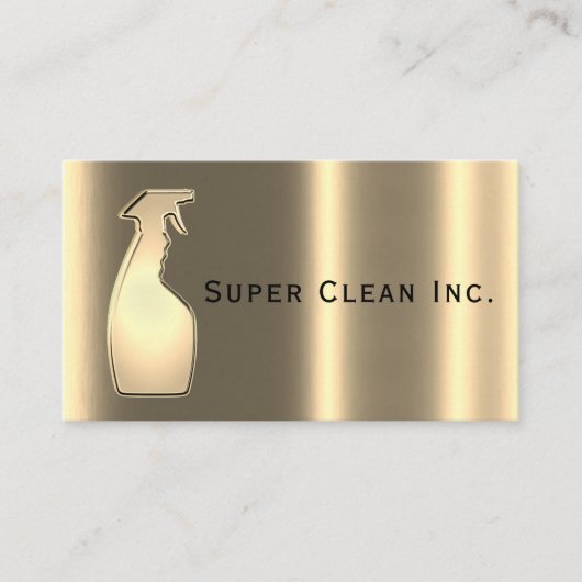 Metallic 3D-verstuiver schoonmaakservice voor fles Visitekaartje (Voorkant)