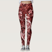 Metallic Abstract 101 Deep Pink Leggings (Voorkant)