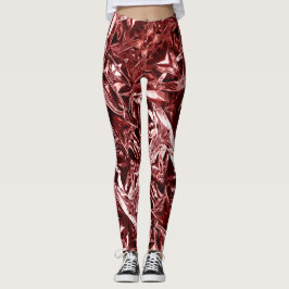 Metallic Abstract 101 Deep Pink Leggings