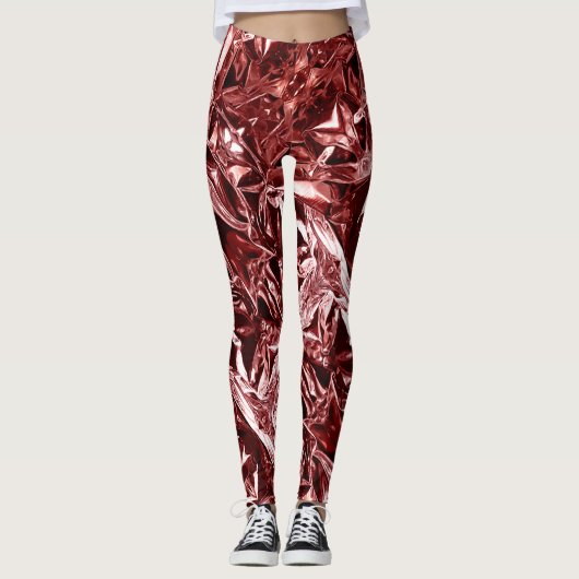 Metallic Abstract 101 Deep Pink Leggings (Voorkant)