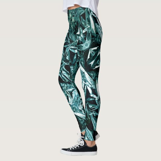 Metallic Abstract 101 Deep Teal Leggings (Links)