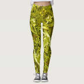 Metallic Abstract 101 Lime Green Leggings (Voorkant)