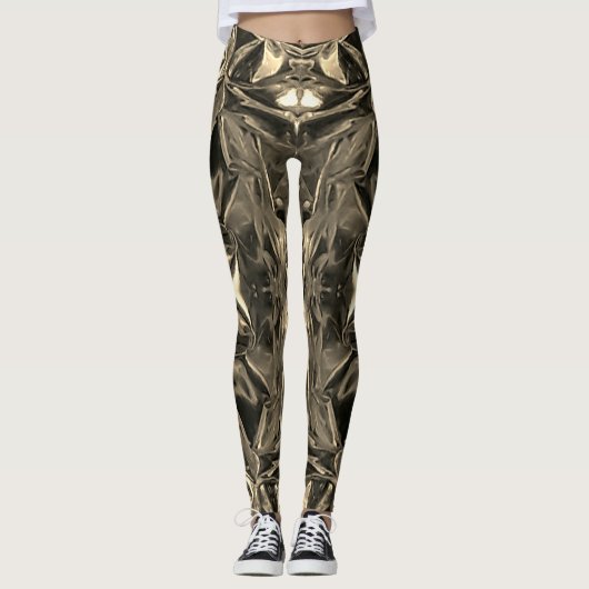 Metallic Abstract 101 Sepia Leggings (Voorkant)