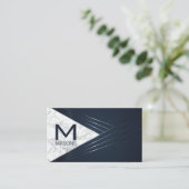 Metallic Abstracte achtergrond | Wit Marmer Visitekaartje (Staand voorkant)