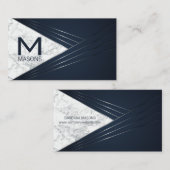 Metallic Abstracte achtergrond | Wit Marmer Visitekaartje (Voorkant / Achterkant)