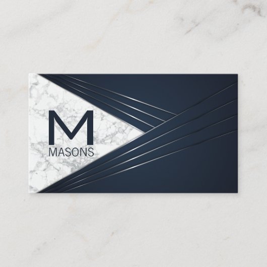 Metallic Abstracte achtergrond | Wit Marmer Visitekaartje (Voorkant)