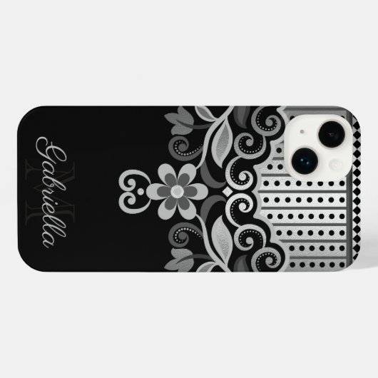 Metallic Abstracte Floral iPhone Hoesje (Achterkant horizontaal)