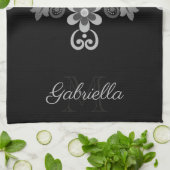 Metallic Abstracte Floral Theedoek (Gevouwen)