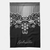 Metallic Abstracte Floral Theedoek (Verticaal)