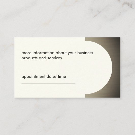 Metallic Accent (off-yellow) Benoeming Afsprakenkaartje (Achterkant)