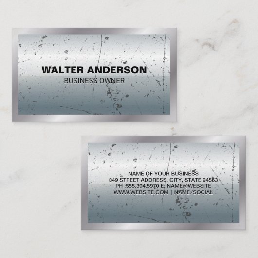 Metallic achtergrond en rand visitekaartje (Voorkant / Achterkant)