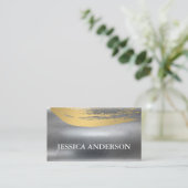 Metallic achtergrond | Goudborstel Visitekaartje (Staand voorkant)