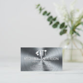 Metallic achtergrond | Hardwarehulpmiddelen | Hand Visitekaartje (Staand voorkant)