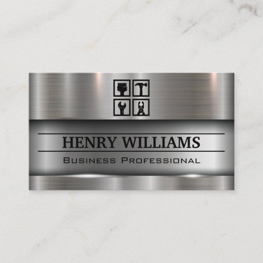 Metallic achtergrond | Hardwarehulpmiddelen Visitekaartje (Voorkant)