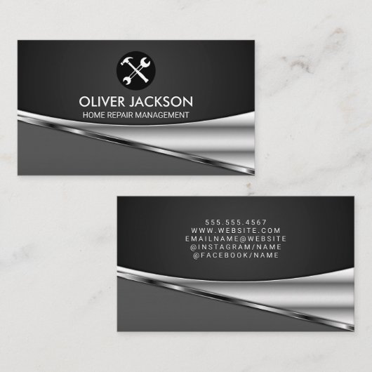 Metallic achtergrond | Hardwarehulpmiddelen Visitekaartje (Voorkant / Achterkant)