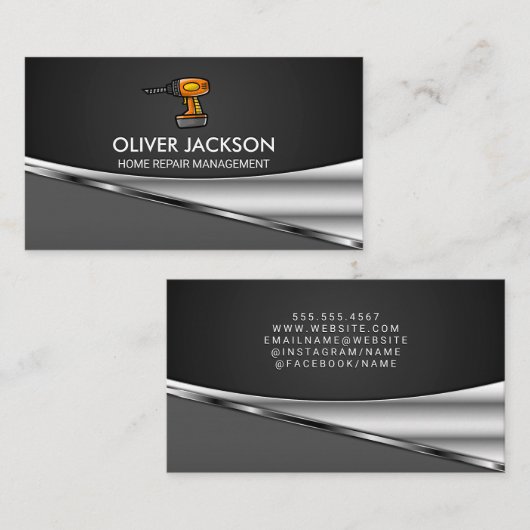 Metallic achtergrond | Hardwareprogramma voor driv Visitekaartje (Voorkant / Achterkant)