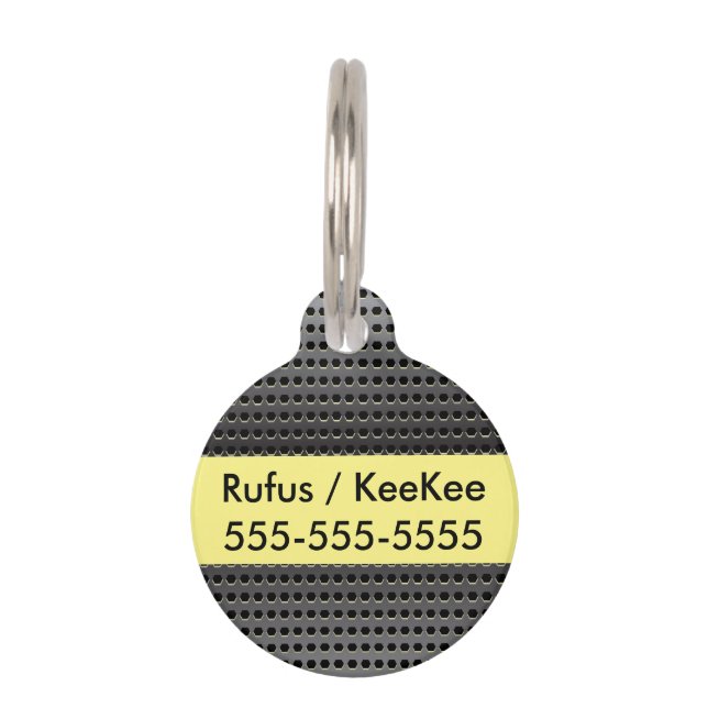 Metallic achtergrond huisdierpenning (Voorkant)