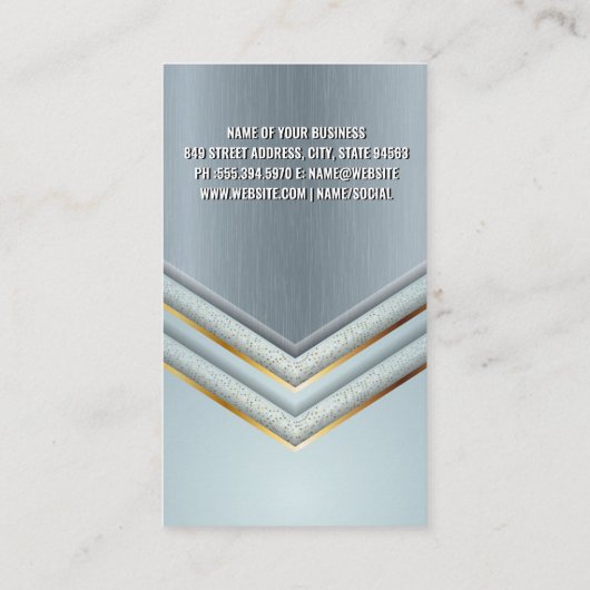 Metallic achtergrond | Luxury Shapes Visitekaartje (Achterkant)