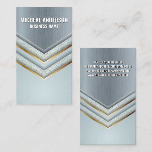 Metallic achtergrond | Luxury Shapes Visitekaartje (Voorkant / Achterkant)