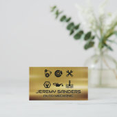 Metallic achtergrond | Mechanisch gereedschap Visitekaartje (Staand voorkant)