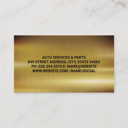 Metallic achtergrond | Mechanisch gereedschap Visitekaartje (Achterkant)