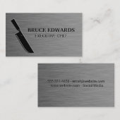 Metallic achtergrond mes visitekaartje (Voorkant / Achterkant)